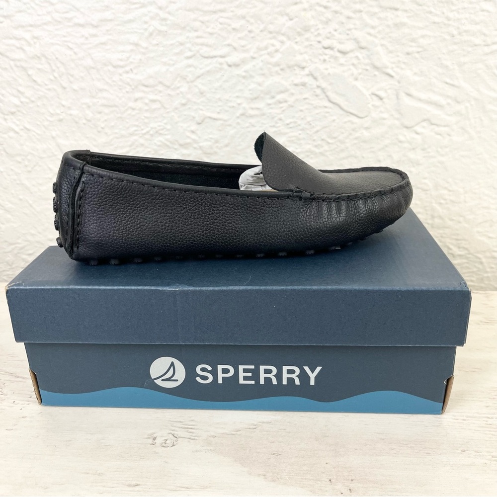Sperry Loafers Black Leather Comfort Shoes 8 W
